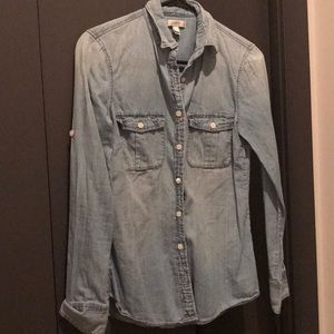 J.Crew Chambray Button Down Shirt Size 2
